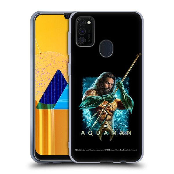 Aquaman Movie Graphics Trident of Atlan 1 Soft Gel Case for Samsung Galaxy M30s (2019)/M21 (2020)