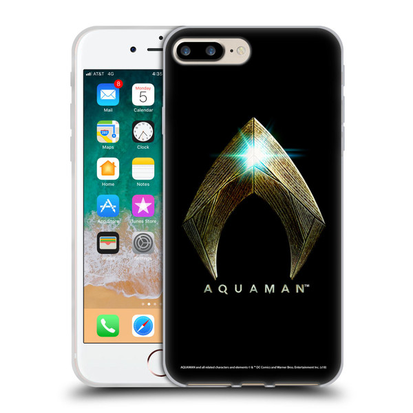 Aquaman Movie Logo Main Black Soft Gel Case for Apple iPhone 7 Plus / iPhone 8 Plus