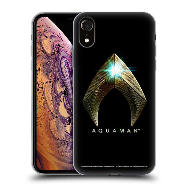Aquaman Movie Logo Main Black Soft Gel Case for Apple iPhone XR