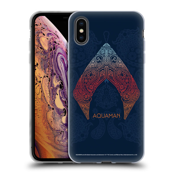 Aquaman Movie Logo Paisley Soft Gel Case for Apple iPhone XS Max