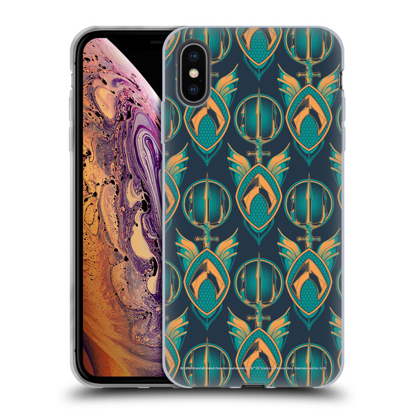 Aquaman Movie Logo Pattern Soft Gel Case for Apple iPhone XS Max