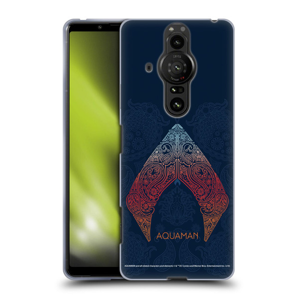 Aquaman Movie Logo Paisley Soft Gel Case for Sony Xperia Pro-I