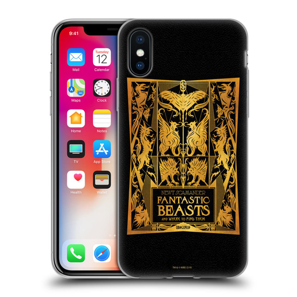 Fantastic Beasts The Crimes Of Grindelwald Art Nouveau Book Cover Soft Gel Case for Apple iPhone X / iPhone XS