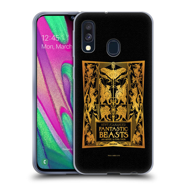 Fantastic Beasts The Crimes Of Grindelwald Art Nouveau Book Cover Soft Gel Case for Samsung Galaxy A40 (2019)