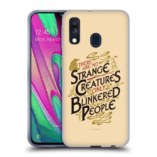 Fantastic Beasts The Crimes Of Grindelwald Art Nouveau Strange Creatures Soft Gel Case for Samsung Galaxy A40 (2019)