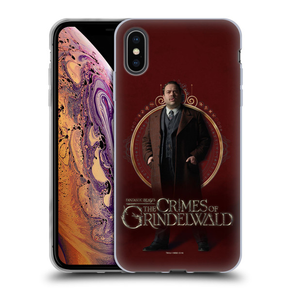 Fantastic Beasts The Crimes Of Grindelwald Character Art Jacob Kowalski Soft Gel Case for Apple iPhone XS Max