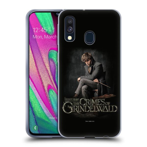 Fantastic Beasts The Crimes Of Grindelwald Character Art Newt Sitting Soft Gel Case for Samsung Galaxy A40 (2019)