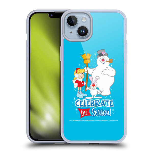 Frosty the Snowman Movie Key Art Celebrate Soft Gel Case for Apple iPhone 14 Plus