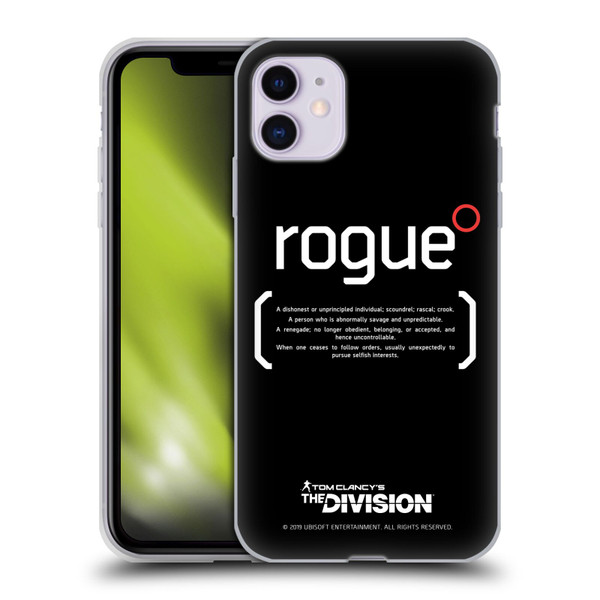 Tom Clancy's The Division Dark Zone Rouge 1 Soft Gel Case for Apple iPhone 11