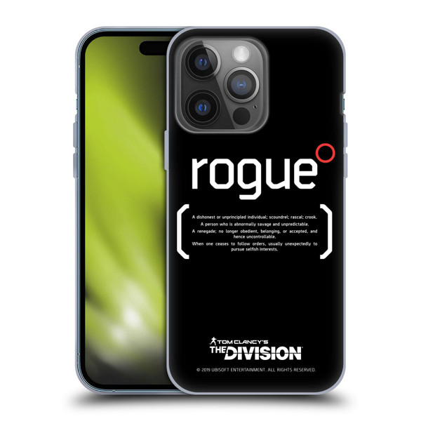 Tom Clancy's The Division Dark Zone Rouge 1 Soft Gel Case for Apple iPhone 14 Pro