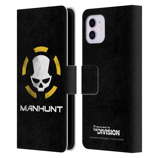 Tom Clancy's The Division Dark Zone Manhunt Logo Leather Book Wallet Case Cover For Apple iPhone 11