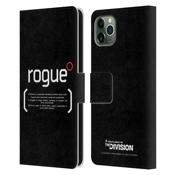 Tom Clancy's The Division Dark Zone Rouge 1 Leather Book Wallet Case Cover For Apple iPhone 11 Pro Max