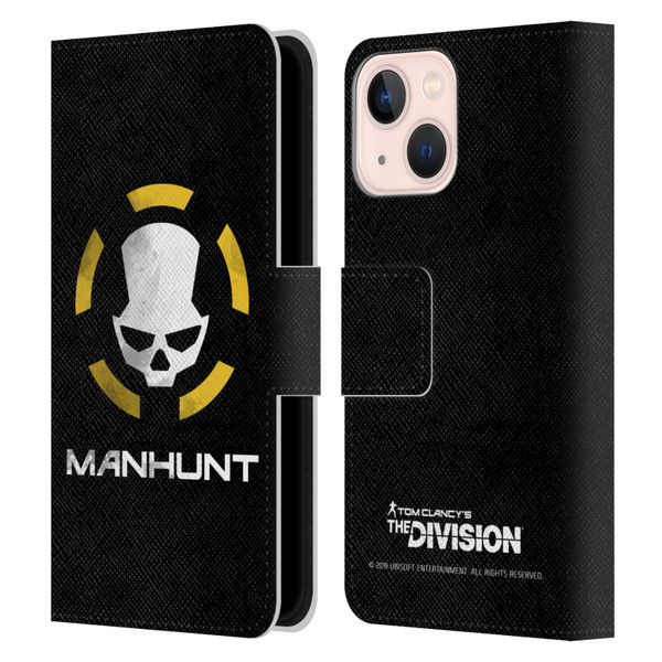 Tom Clancy's The Division Dark Zone Manhunt Logo Leather Book Wallet Case Cover For Apple iPhone 13 Mini