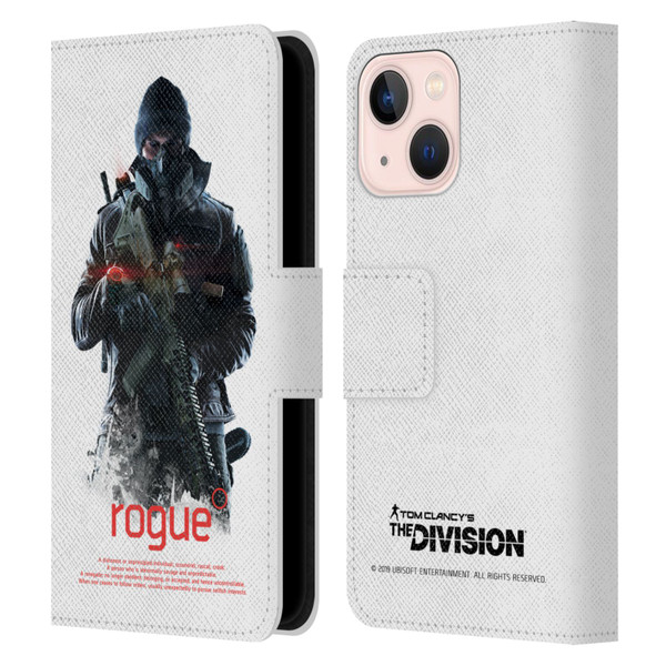 Tom Clancy's The Division Dark Zone Rouge 2 Leather Book Wallet Case Cover For Apple iPhone 13 Mini