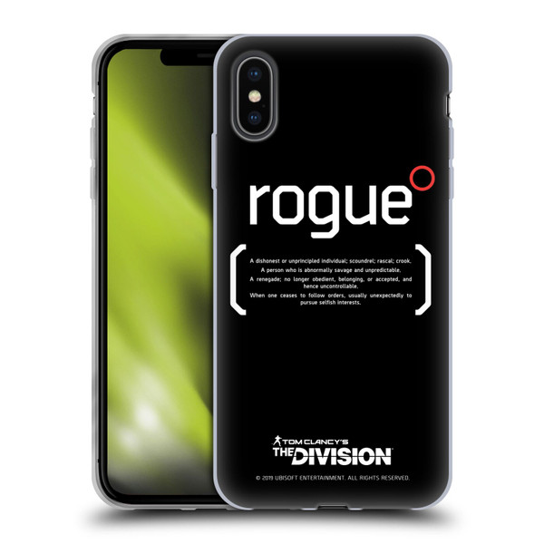 Tom Clancy's The Division Dark Zone Rouge 1 Soft Gel Case for Apple iPhone XS Max