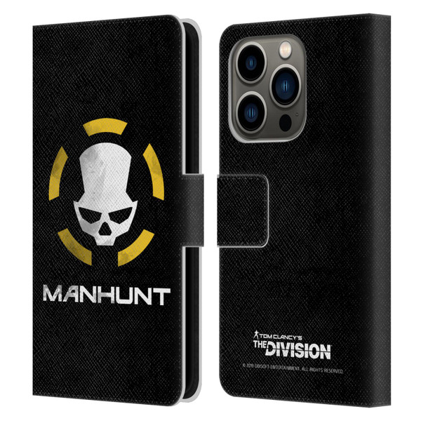Tom Clancy's The Division Dark Zone Manhunt Logo Leather Book Wallet Case Cover For Apple iPhone 14 Pro