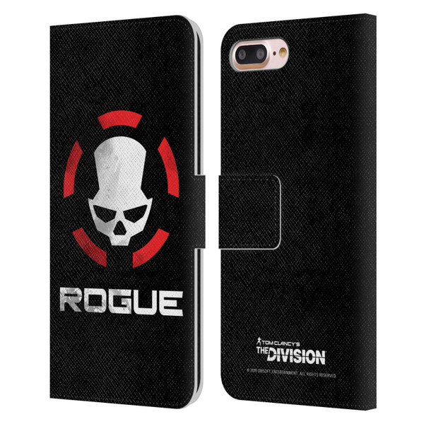 Tom Clancy's The Division Dark Zone Rouge Logo Leather Book Wallet Case Cover For Apple iPhone 7 Plus / iPhone 8 Plus