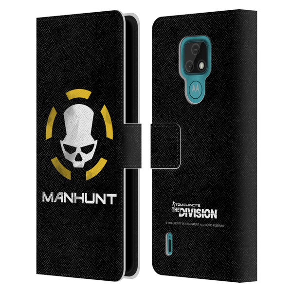 Tom Clancy's The Division Dark Zone Manhunt Logo Leather Book Wallet Case Cover For Motorola Moto E7