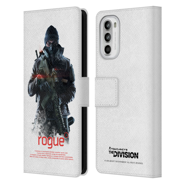 Tom Clancy's The Division Dark Zone Rouge 2 Leather Book Wallet Case Cover For Motorola Moto G52