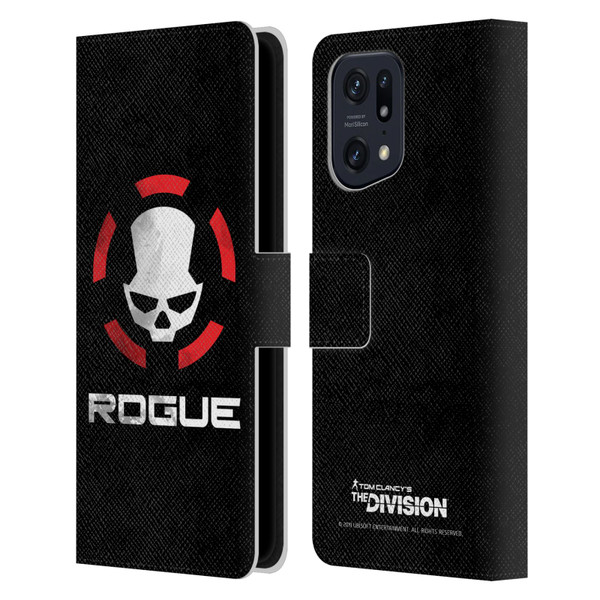 Tom Clancy's The Division Dark Zone Rouge Logo Leather Book Wallet Case Cover For OPPO Find X5