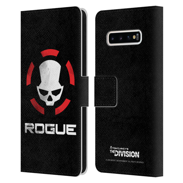 Tom Clancy's The Division Dark Zone Rouge Logo Leather Book Wallet Case Cover For Samsung Galaxy S10+ / S10 Plus