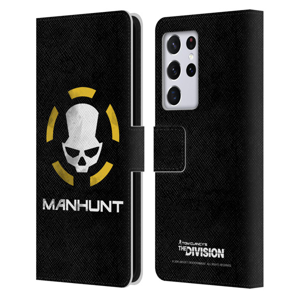 Tom Clancy's The Division Dark Zone Manhunt Logo Leather Book Wallet Case Cover For Samsung Galaxy S21 Ultra 5G