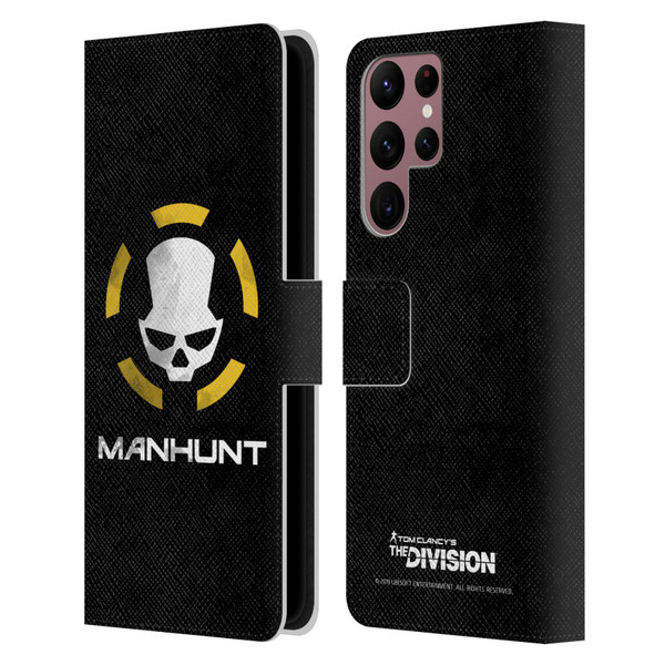Tom Clancy's The Division Dark Zone Manhunt Logo Leather Book Wallet Case Cover For Samsung Galaxy S22 Ultra 5G