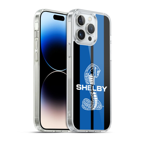 Shelby Car Graphics Blue Soft Gel Case for Apple iPhone 14 Pro Max & MagSafe