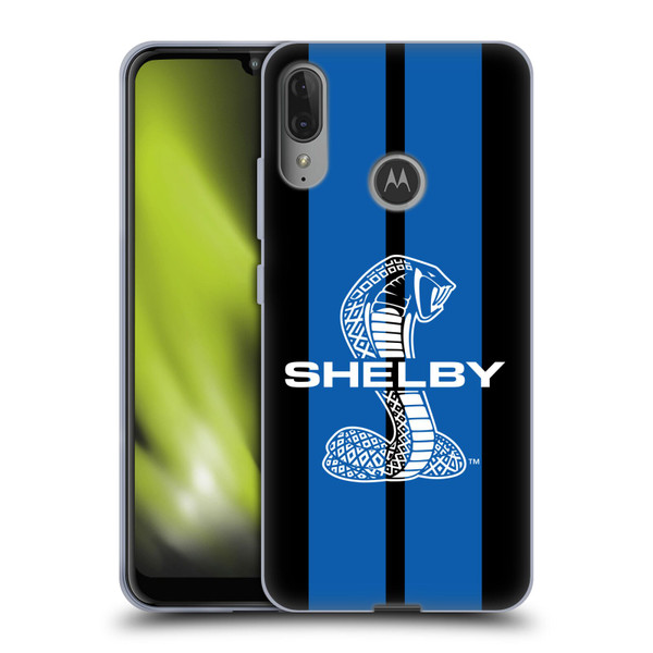 Shelby Car Graphics Blue Soft Gel Case for Motorola Moto E6 Plus