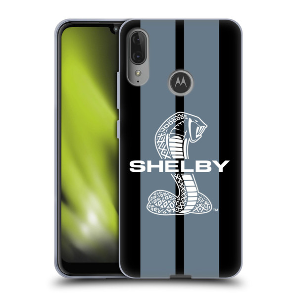 Shelby Car Graphics Gray Soft Gel Case for Motorola Moto E6 Plus