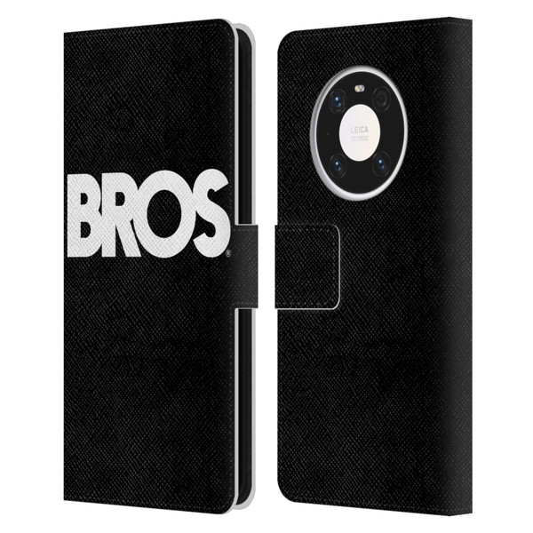 BROS Logo Art Text Leather Book Wallet Case Cover For Huawei Mate 40 Pro 5G