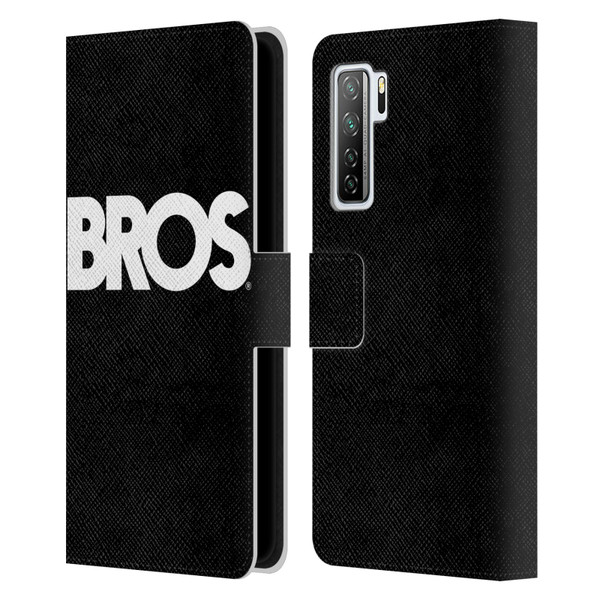 BROS Logo Art Text Leather Book Wallet Case Cover For Huawei Nova 7 SE/P40 Lite 5G