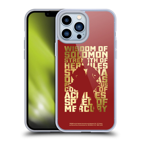 Shazam! 2019 Movie Character Art Typography Soft Gel Case for Apple iPhone 13 Pro Max