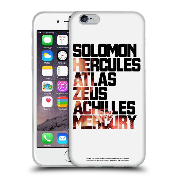 Shazam! 2019 Movie Character Art Typography 2 Soft Gel Case for Apple iPhone 6 / iPhone 6s