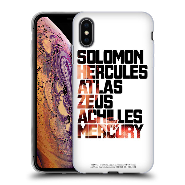 Shazam! 2019 Movie Character Art Typography 2 Soft Gel Case for Apple iPhone XS Max