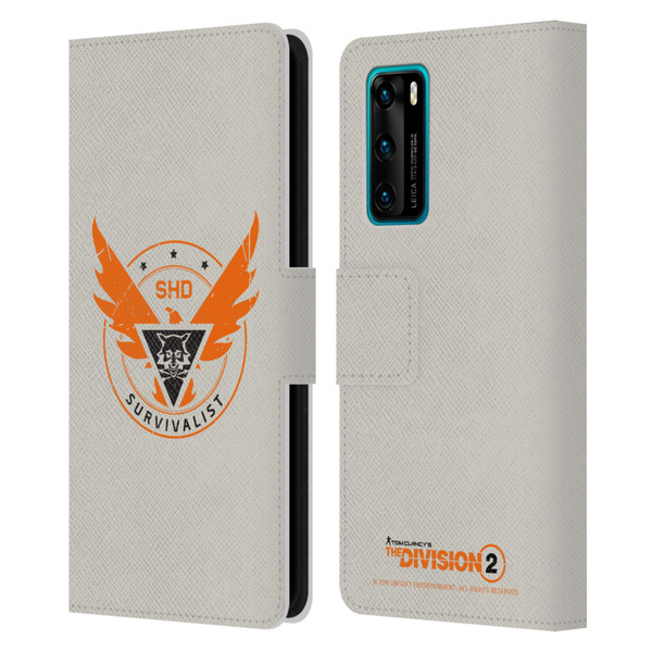 Tom Clancy's The Division 2 Logo Art Survivalist Leather Book Wallet Case Cover For Huawei P40 5G