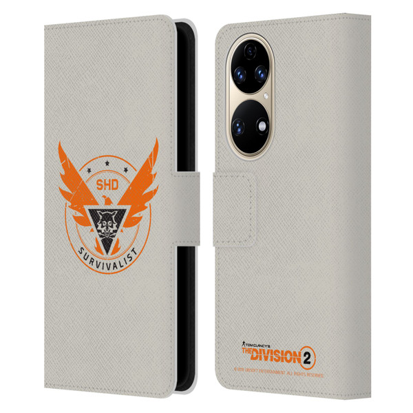 Tom Clancy's The Division 2 Logo Art Survivalist Leather Book Wallet Case Cover For Huawei P50