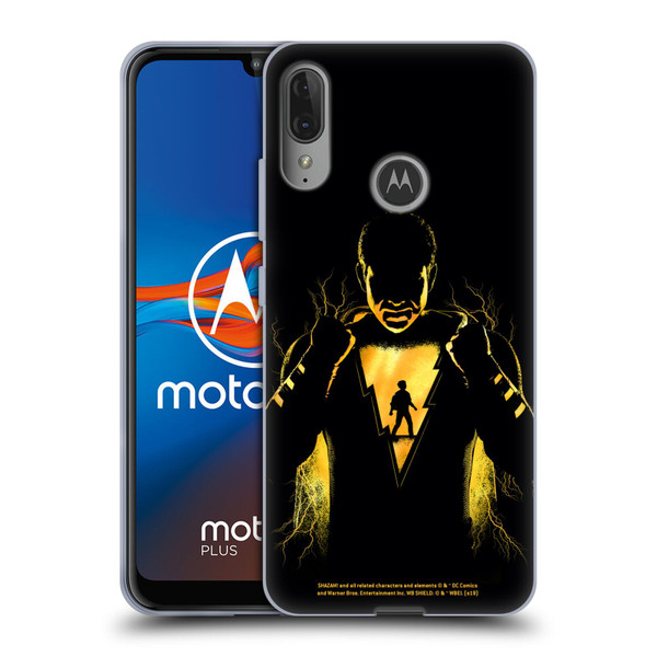 Shazam! 2019 Movie Character Art Lightning Silhouette Soft Gel Case for Motorola Moto E6 Plus