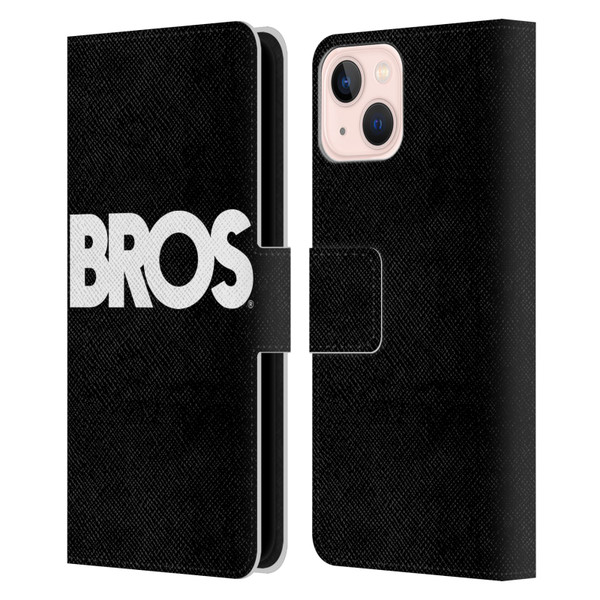 BROS Logo Art Text Leather Book Wallet Case Cover For Apple iPhone 13