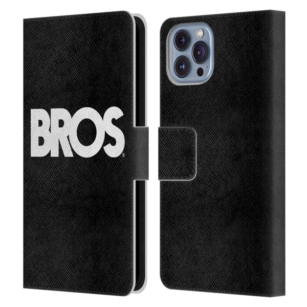 BROS Logo Art Text Leather Book Wallet Case Cover For Apple iPhone 14