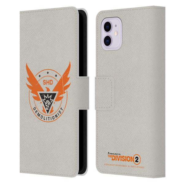 Tom Clancy's The Division 2 Logo Art Demolitionist Leather Book Wallet Case Cover For Apple iPhone 11