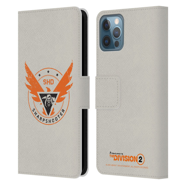 Tom Clancy's The Division 2 Logo Art Sharpshooter Leather Book Wallet Case Cover For Apple iPhone 12 / iPhone 12 Pro