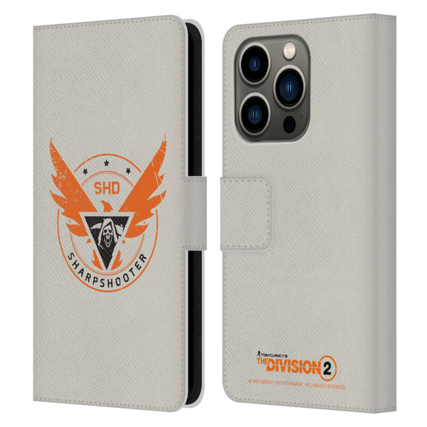 Tom Clancy's The Division 2 Logo Art Sharpshooter Leather Book Wallet Case Cover For Apple iPhone 14 Pro