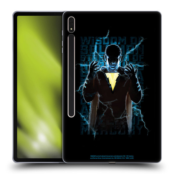 Shazam! 2019 Movie Character Art Lightning Typography Soft Gel Case for Samsung Galaxy Tab S8 Plus