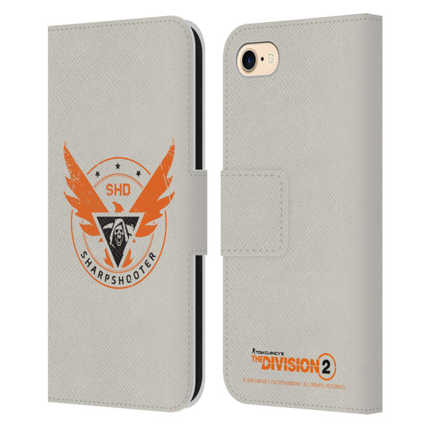 Tom Clancy's The Division 2 Logo Art Sharpshooter Leather Book Wallet Case Cover For Apple iPhone 7 / 8 / SE 2020 & 2022