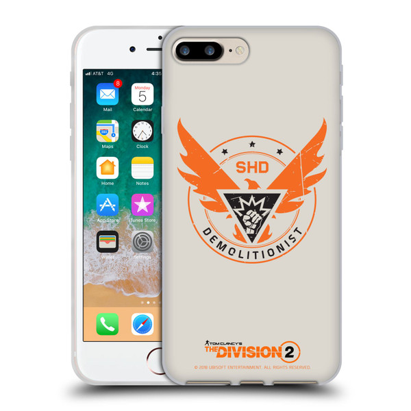 Tom Clancy's The Division 2 Logo Art Demolitionist Soft Gel Case for Apple iPhone 7 Plus / iPhone 8 Plus