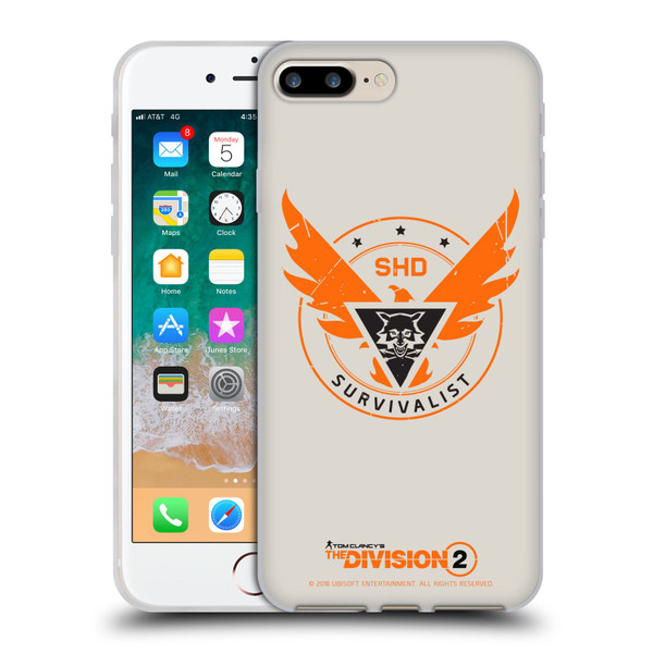 Tom Clancy's The Division 2 Logo Art Survivalist Soft Gel Case for Apple iPhone 7 Plus / iPhone 8 Plus