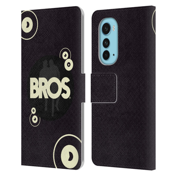 BROS Logo Art Retro Leather Book Wallet Case Cover For Motorola Edge (2022)