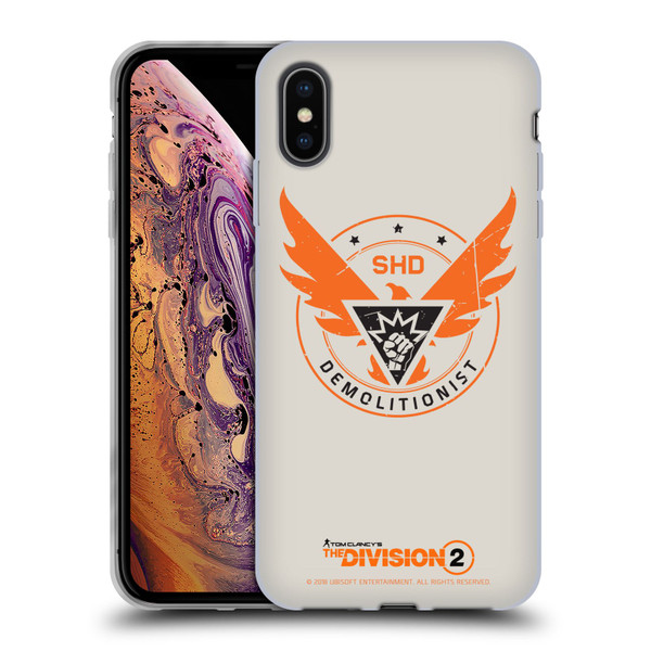 Tom Clancy's The Division 2 Logo Art Demolitionist Soft Gel Case for Apple iPhone XS Max