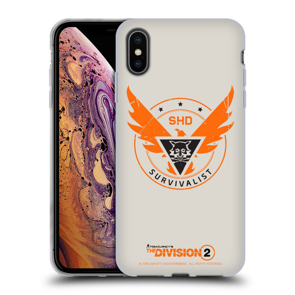 Tom Clancy's The Division 2 Logo Art Survivalist Soft Gel Case for Apple iPhone XS Max